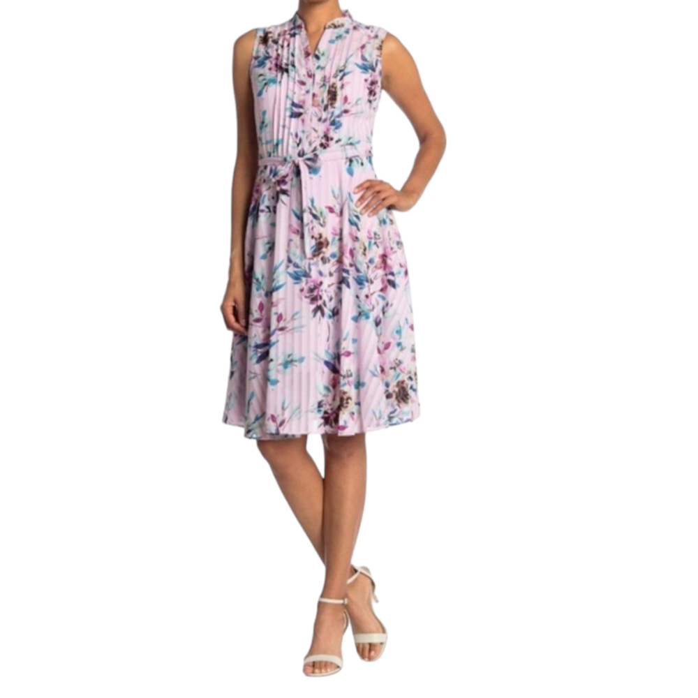Nanette Lepore Sugar Plum Floral Pleated Dress Size 4 - Picture 4 of 12